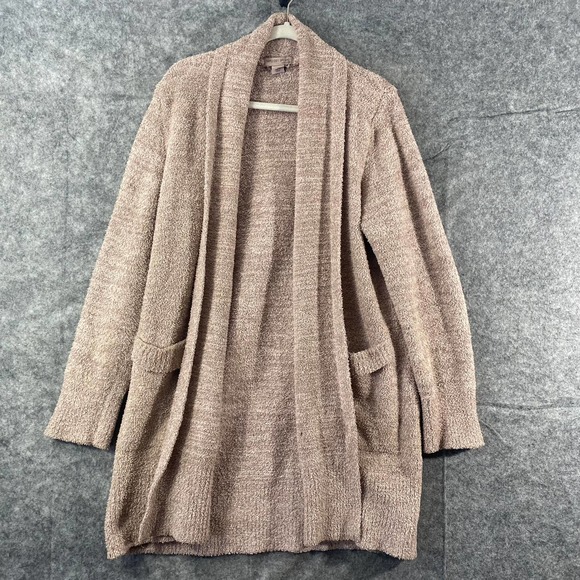 Barefoot Dreams Cali Cardigan Small Beige Tan CozyChic Lite Long Sleeve Knit - Picture 2 of 9